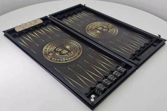 Exclusive: "Crypto Edition" — Oak Veneer Backgammon